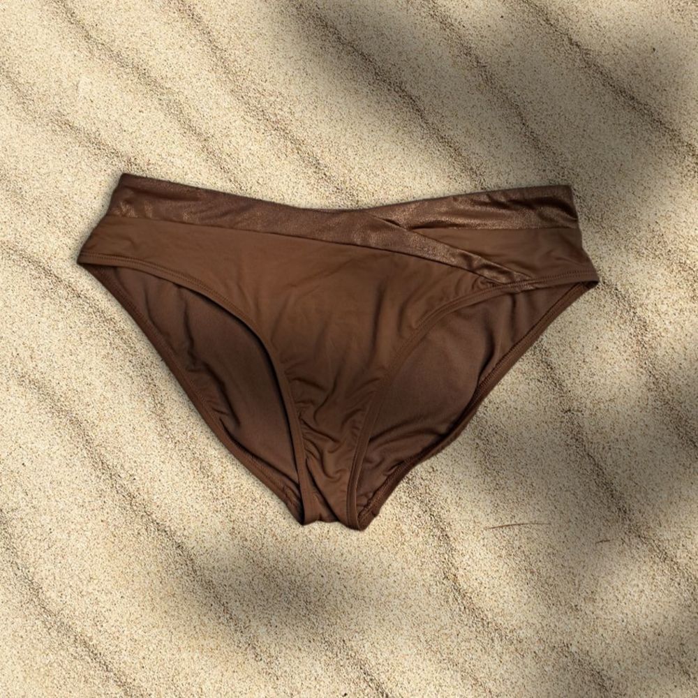 mynah My Time To Shine Mid Rise Bikini Bottom Gold Large